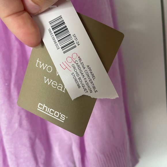 Chico’s | Yelena Convertible Cardigan Sweater 🆕 Lightweight Breathable Summer - Picture 4 of 5